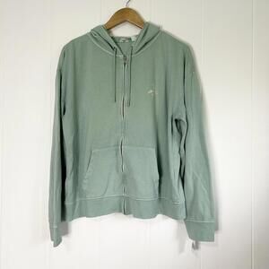 Roxy Surf Hawaii Waves Blue Long Sleeve Hooded Zip Up Jacket Women’s XL